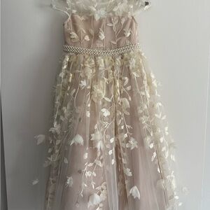 Elegant Cream Flower Girl Kids Dress